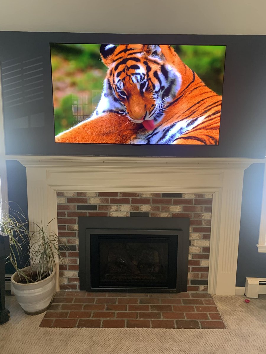 Television installation in Mendon, MA by J&S Audio Video Solutions