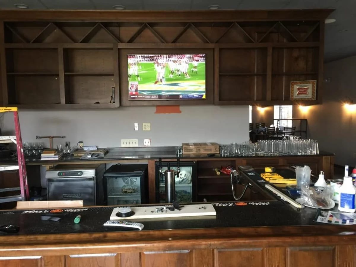 Bar and restaurant audio visual installation by J&S Audio Video Solutions in Central MA