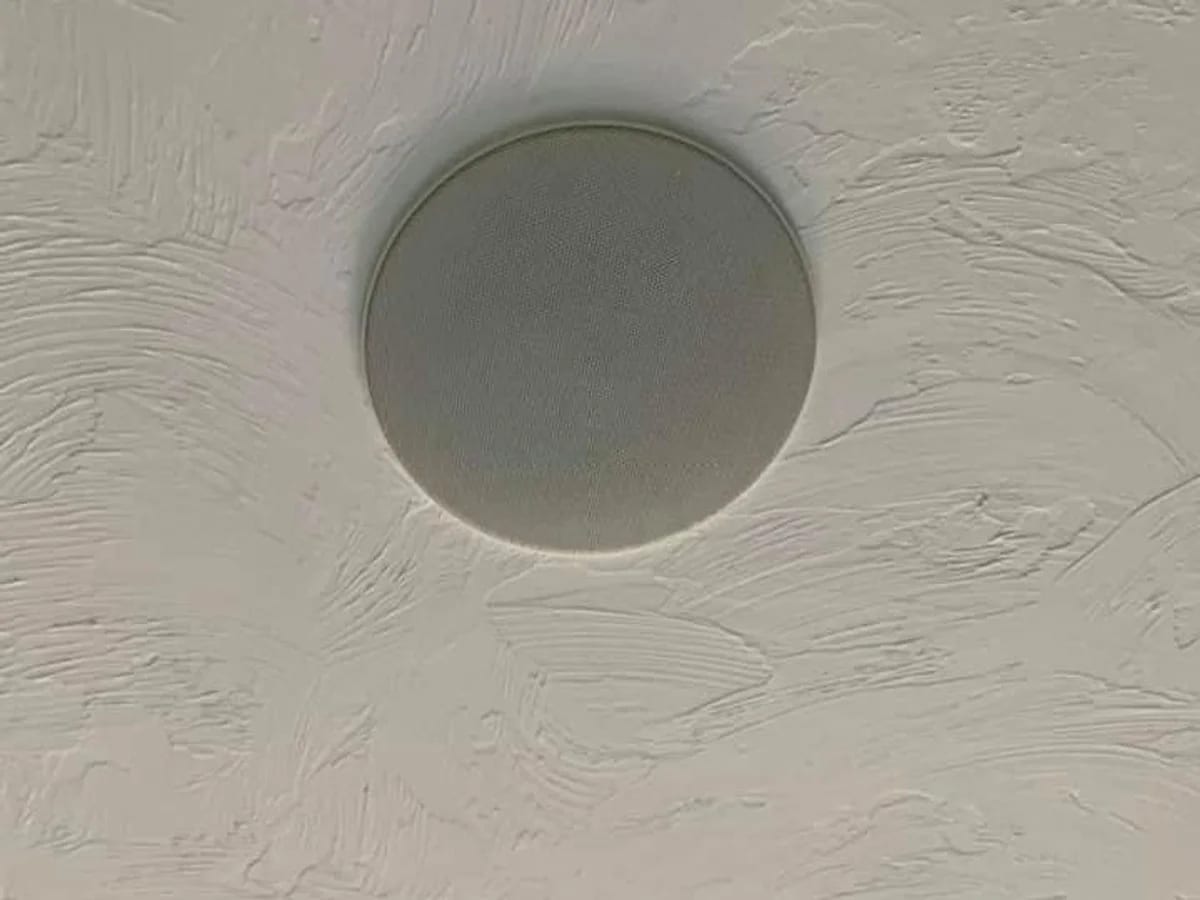 Ceiling-mounted speaker installation in the Milford area by J&S Audio Video Solutions