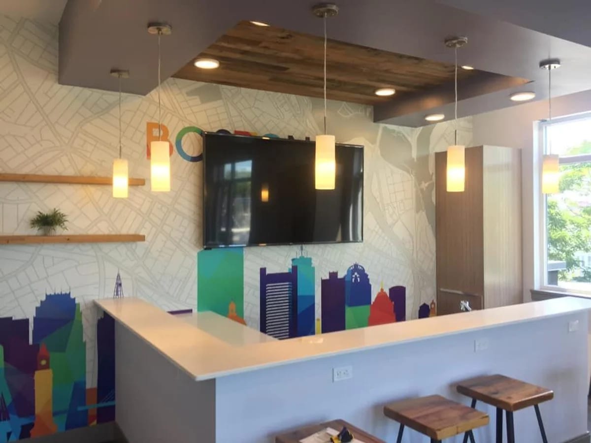 Modern office AV installation in Marlborough, MA by J&S Audio Video Solutions